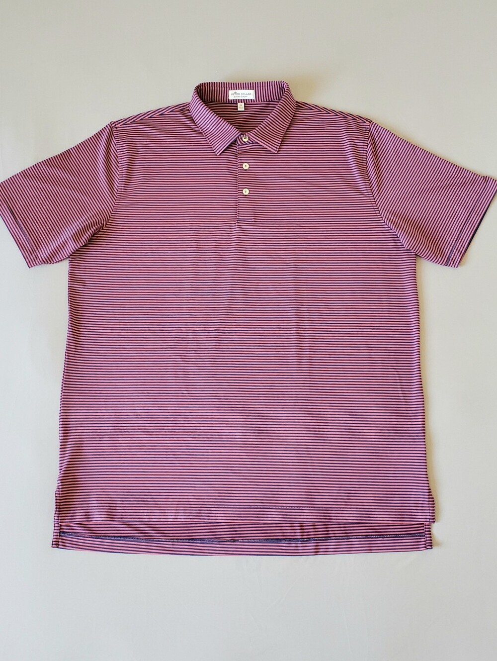 NWOT! PETER MILLAR Men's Summer Comfort Striped Golf Polo Shirt (XL) Pink/Blue